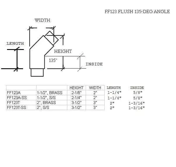 135° Flush Angle for 2" Tubing