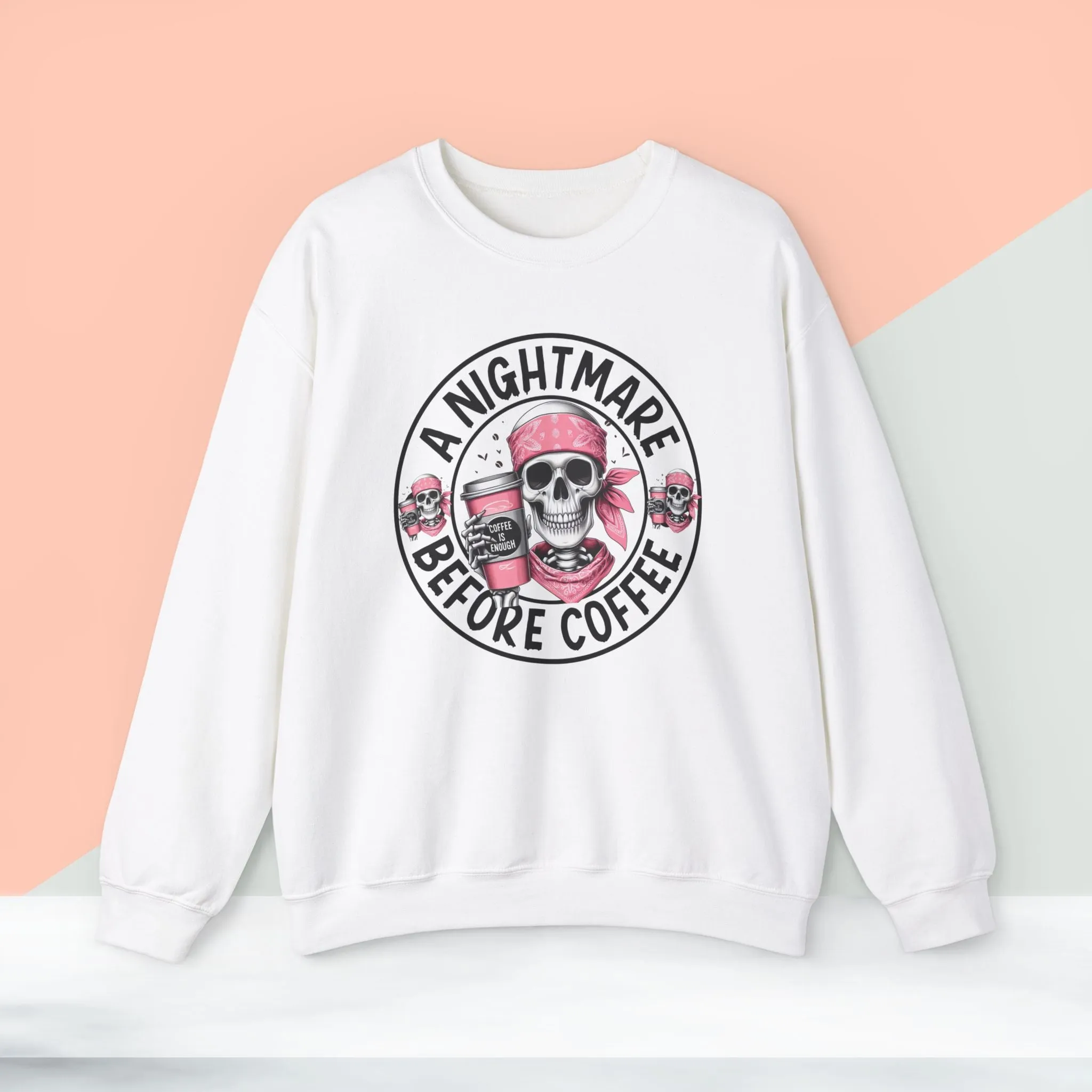 A Nightmare Before Coffee Sweatshirt, Happy Halloween Sweatshirt - Unisex Heavy Blend Crewneck, Halloween Sweatshirt, Cute Spooky Ghost sweatshirt.