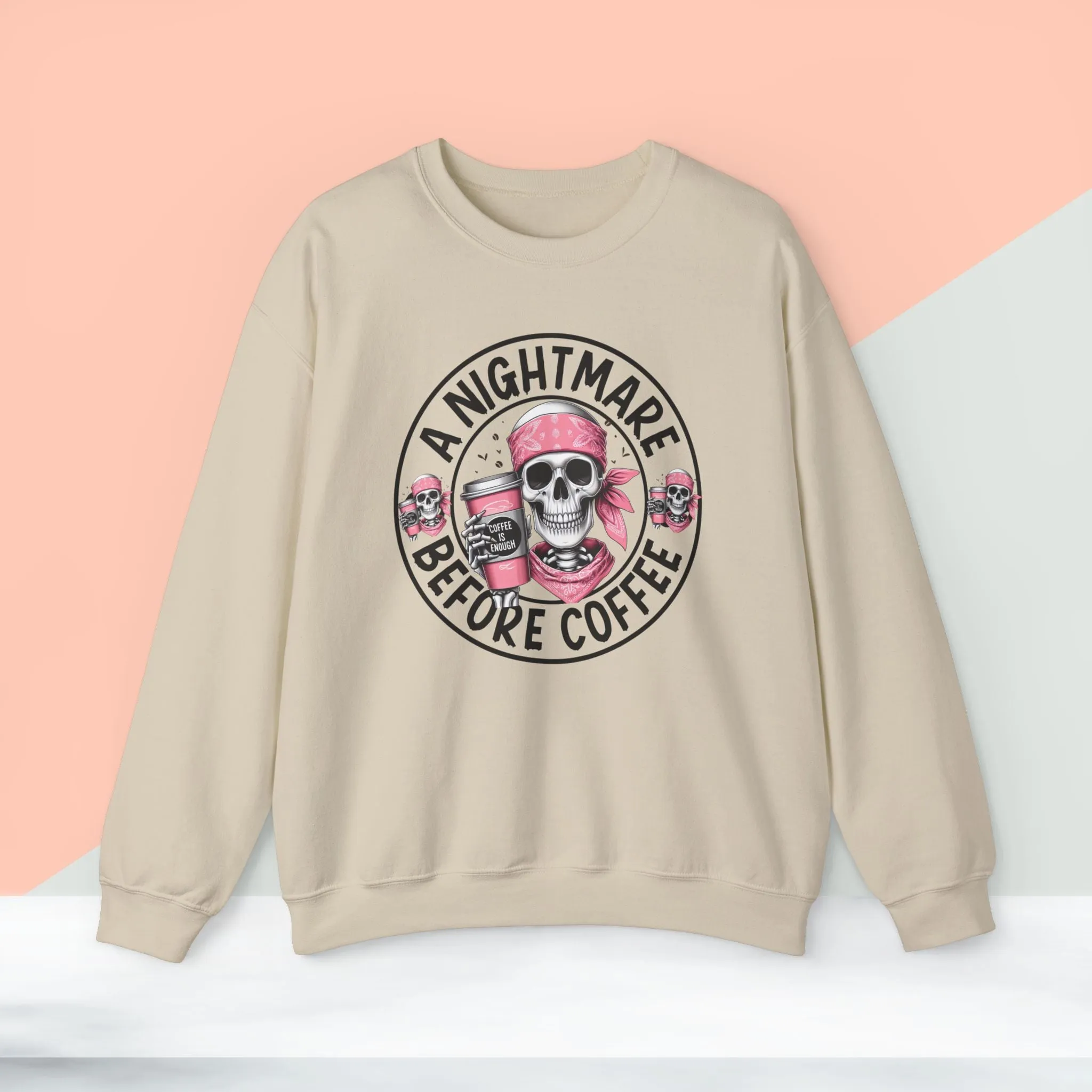 A Nightmare Before Coffee Sweatshirt, Happy Halloween Sweatshirt - Unisex Heavy Blend Crewneck, Halloween Sweatshirt, Cute Spooky Ghost sweatshirt.