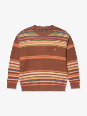 Acne Studios Kids Striped Jumper in Brown