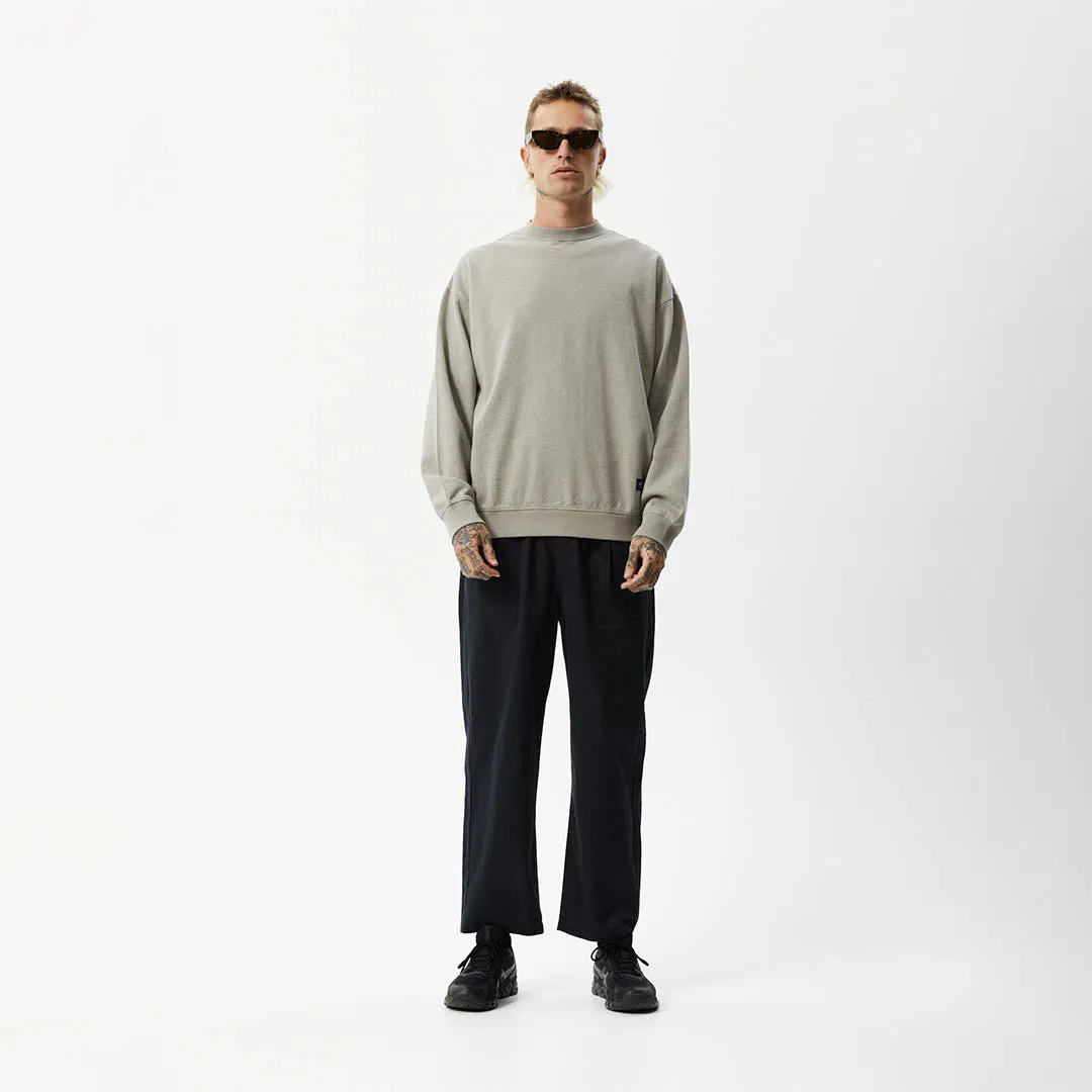 AFENDS Mens Indica - Crew Neck Jumper - Olive