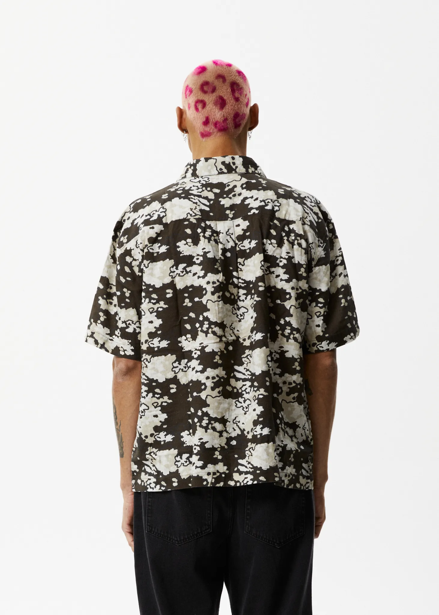 AFENDS Mens Jungle - Short Sleeve Shirt - Earth Camo