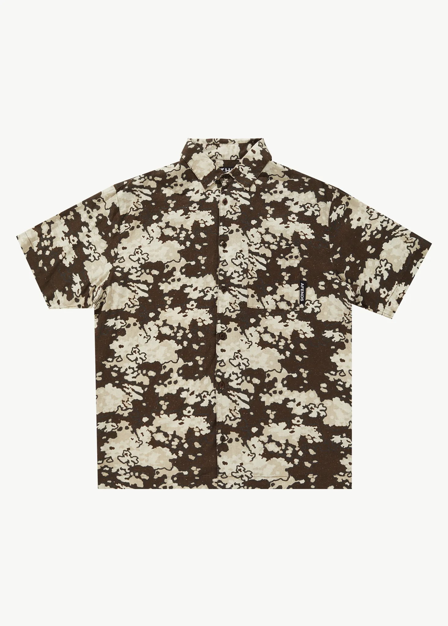 AFENDS Mens Jungle - Short Sleeve Shirt - Earth Camo