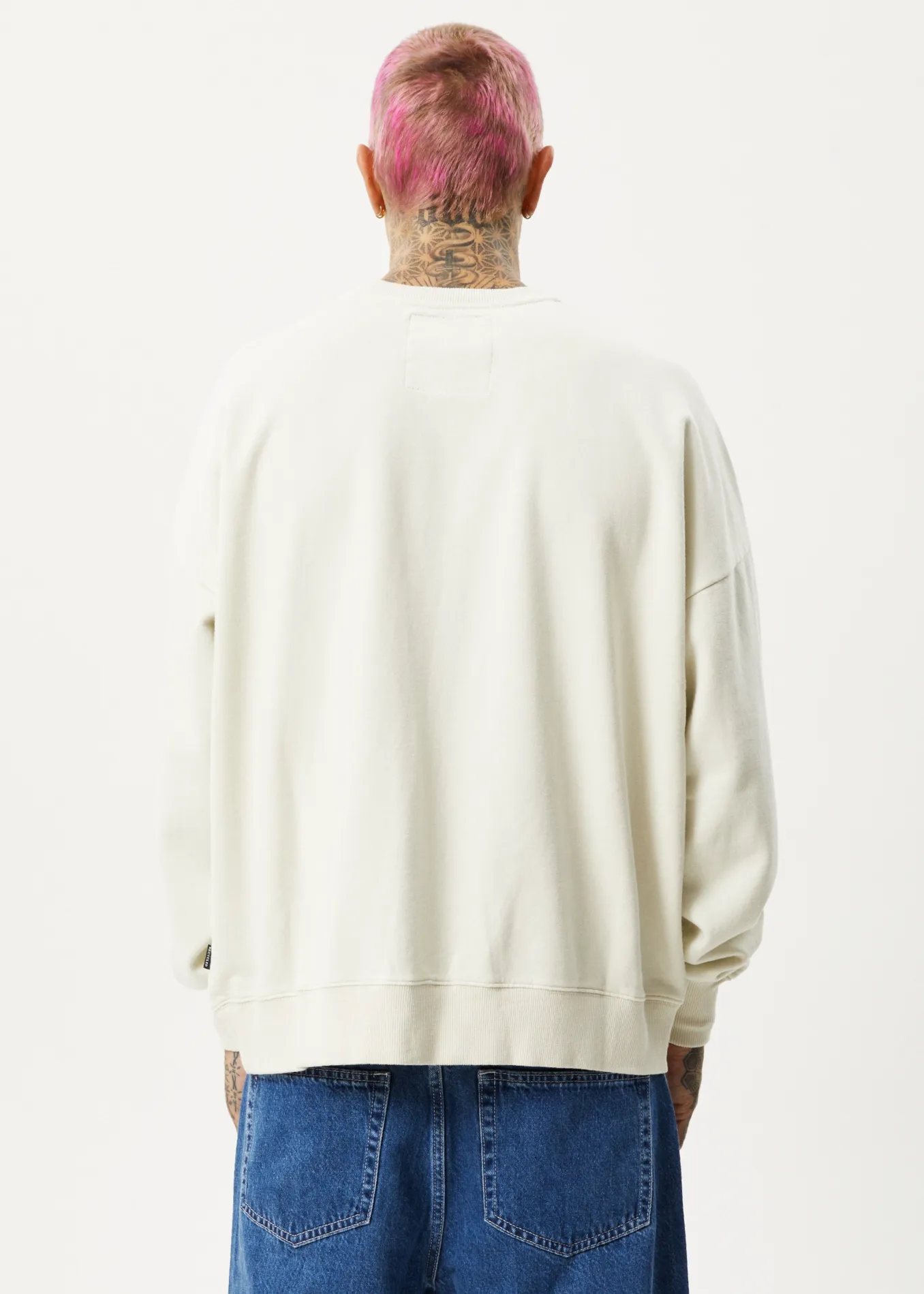 Afends Unisex Vital - Unisex Recycled Crew Neck Jumper - Off White