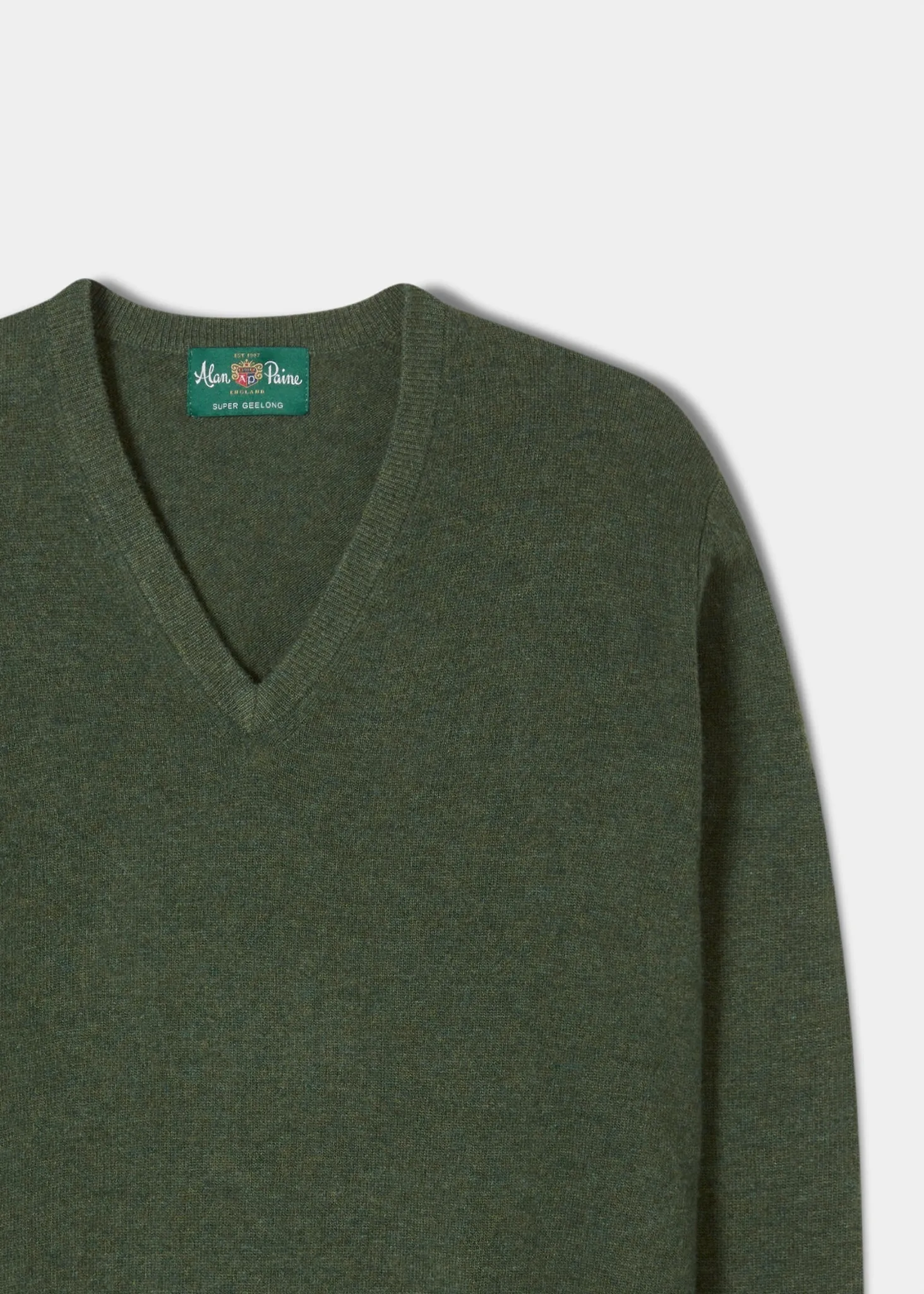 Albury Geelong Wool Jumper in Rosemary - Regular Fit