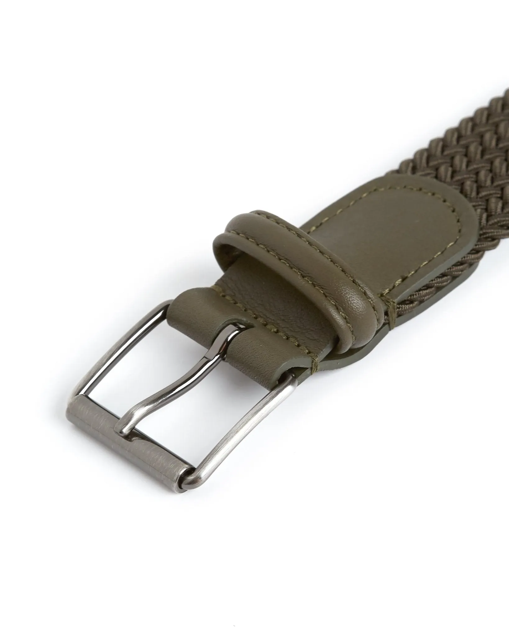 Anderson's Narrow Plaited Belt: Olive