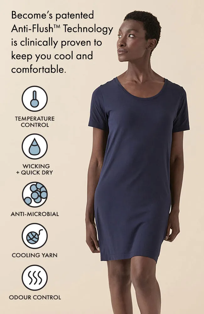 Anti-Flush Short Sleeve Night Dress