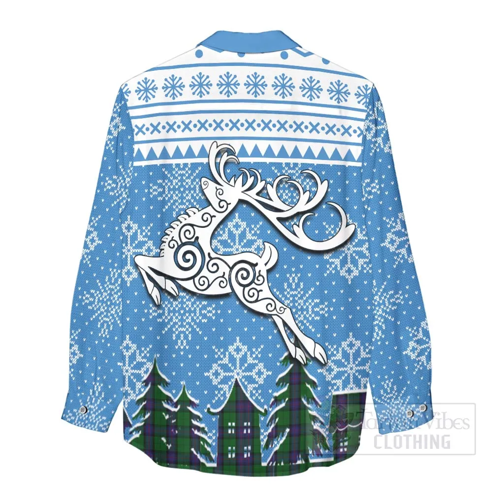 Armstrong Clan Christmas Women's Casual Shirt Celtic Reindeer Style