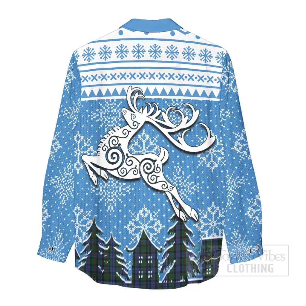 Baird Clan Christmas Women's Casual Shirt Celtic Reindeer Style