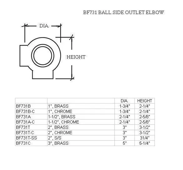 Ball Side Outlet Elbow for 3" Tubing