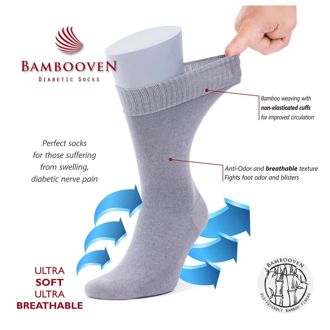 Bambooven Men’s Diabetic Dress & Trouser Socks – (6 Pack) 637