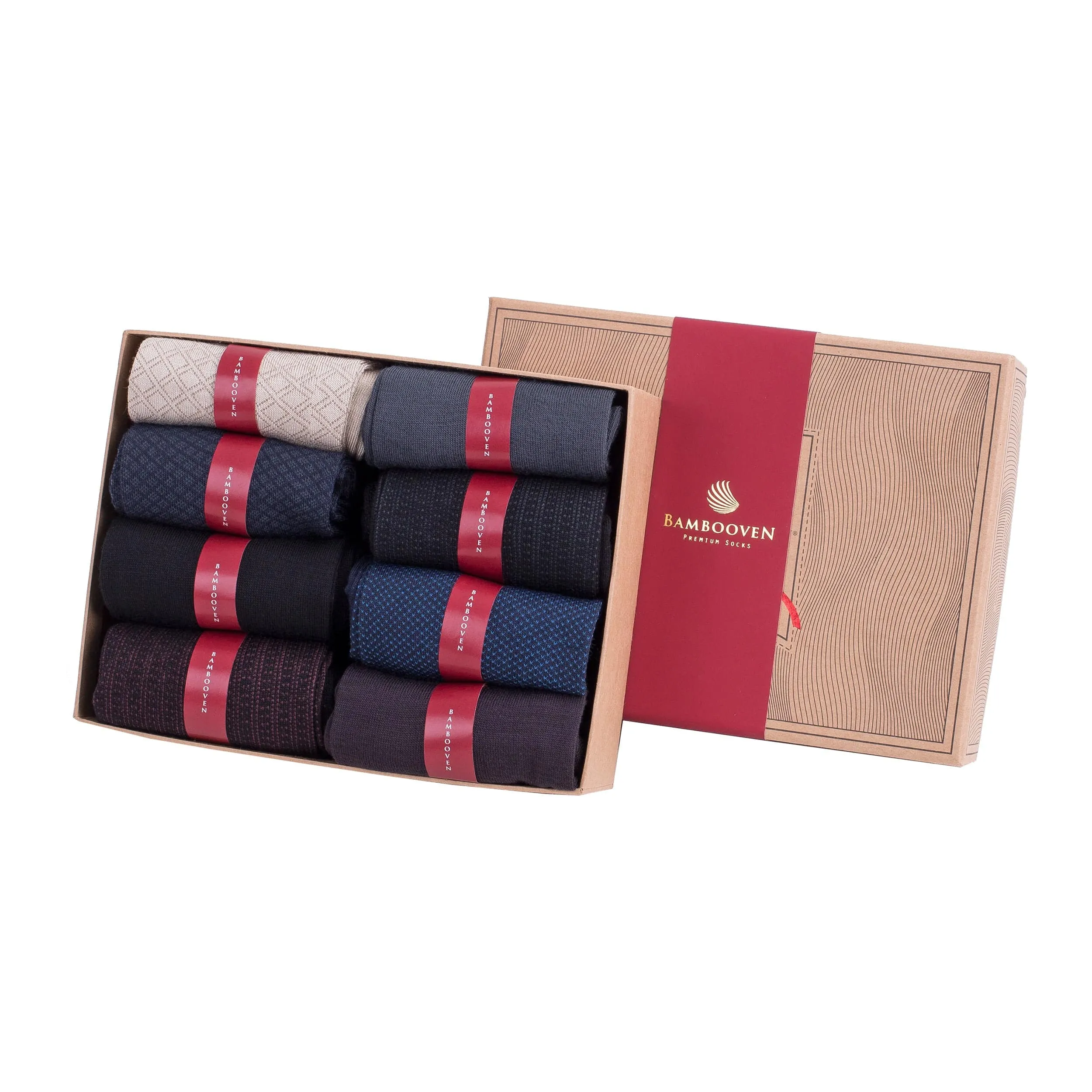 Bambooven Men’s Lightweight Dress & Trouser Socks – (8 Pack) 543