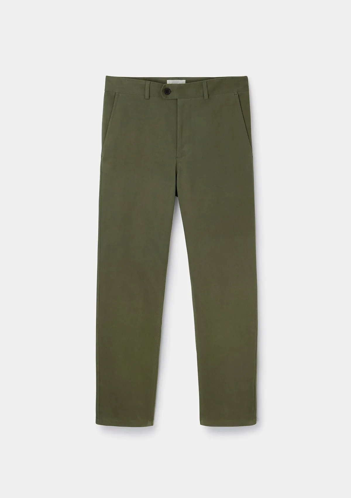 Bay Green Cotton Twill Chinos