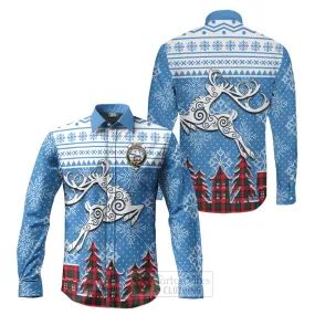 Belshes (Belsches) Clan Christmas Long Sleeve Button Shirt Celtic Reindeer Style