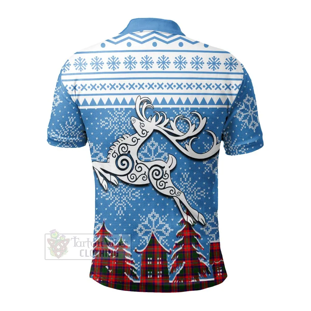 Belshes (Belsches) Clan Christmas Polo Shirt Celtic Reindeer Style