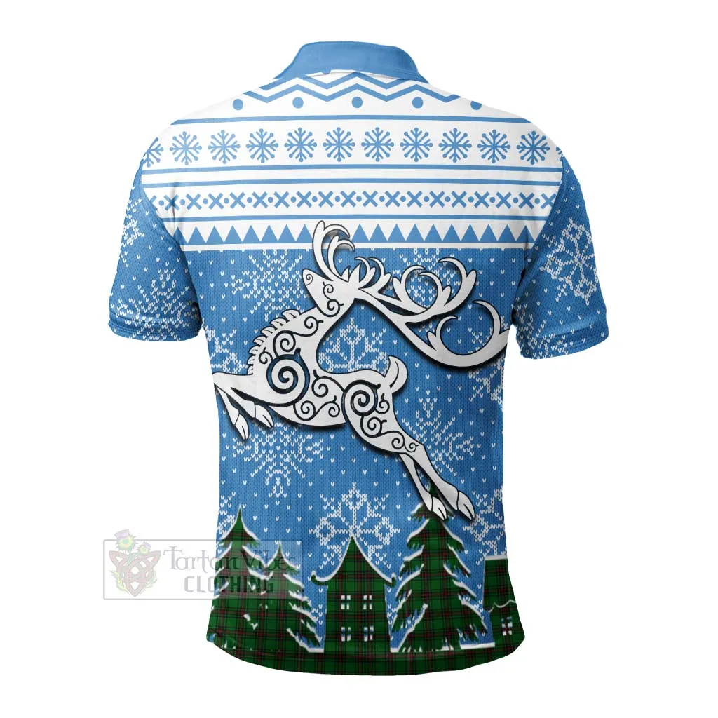 Beveridge Clan Christmas Polo Shirt Celtic Reindeer Style