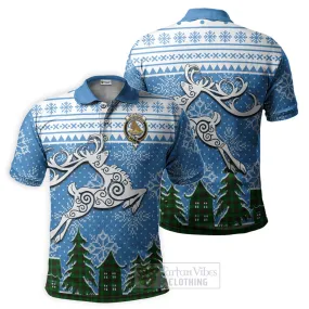 Beveridge Clan Christmas Polo Shirt Celtic Reindeer Style