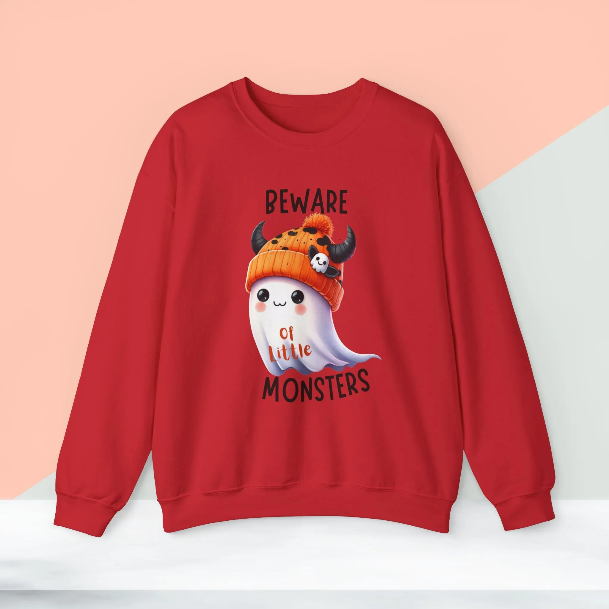 Beware Of Little Monsters Sweatshirt, Happy Halloween Sweatshirt - Unisex Heavy Blend Crewneck, Halloween Sweatshirt, Cute Spooky Ghost sweatshirt.