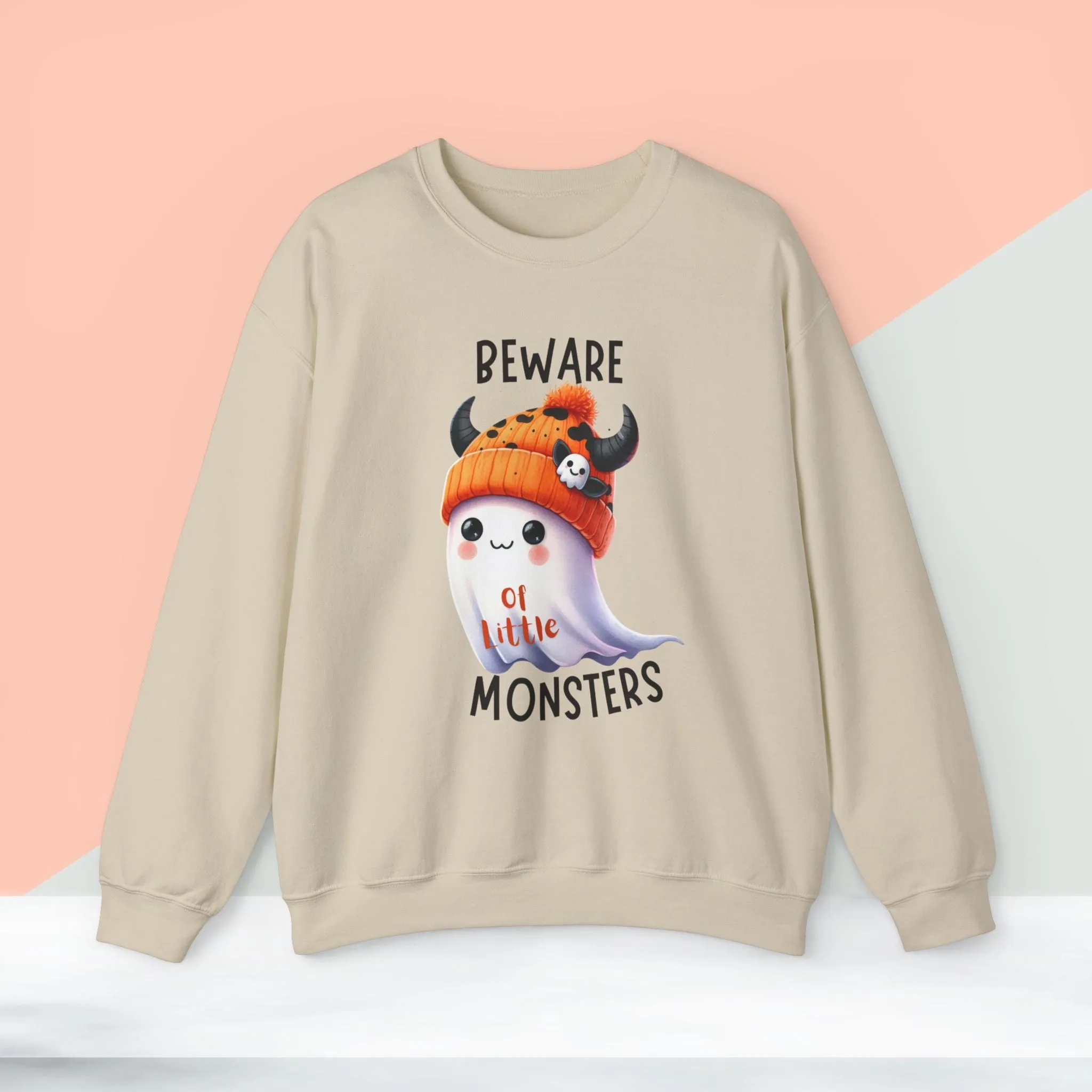 Beware Of Little Monsters Sweatshirt, Happy Halloween Sweatshirt - Unisex Heavy Blend Crewneck, Halloween Sweatshirt, Cute Spooky Ghost sweatshirt.