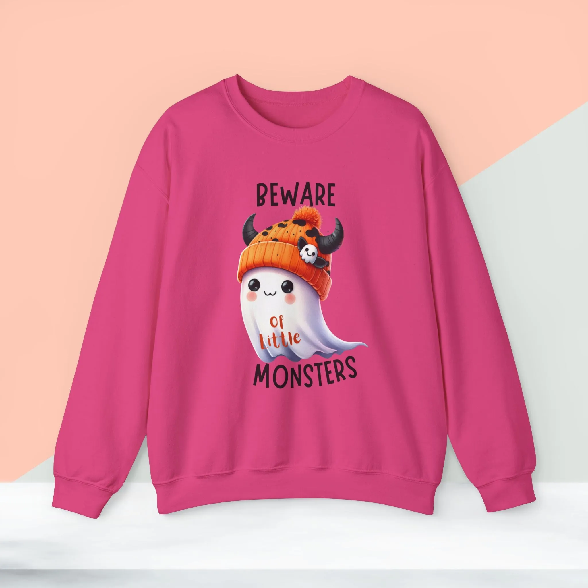 Beware Of Little Monsters Sweatshirt, Happy Halloween Sweatshirt - Unisex Heavy Blend Crewneck, Halloween Sweatshirt, Cute Spooky Ghost sweatshirt.