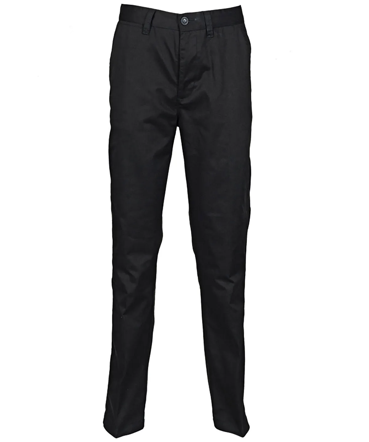 Black - 65/35 flat fronted chino trousers