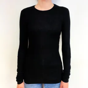 Black Lightweight Cashmere Crew Neck Jumper Extra Small/Tall