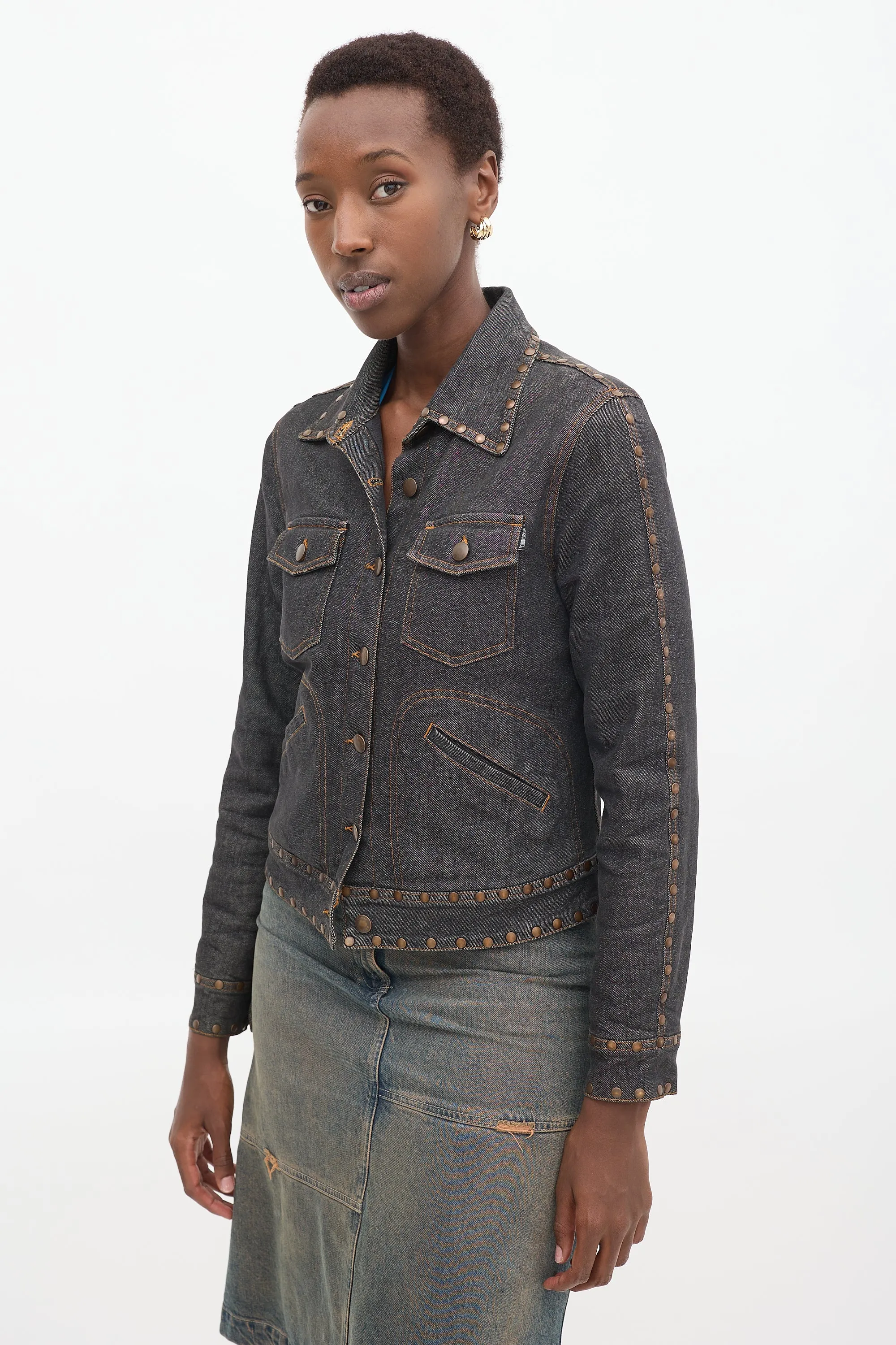 Black Studded Denim Jacket