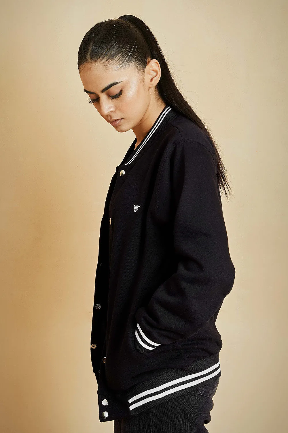 Black Varsity Jacket - W