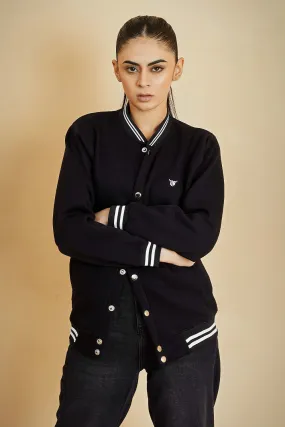 Black Varsity Jacket - W