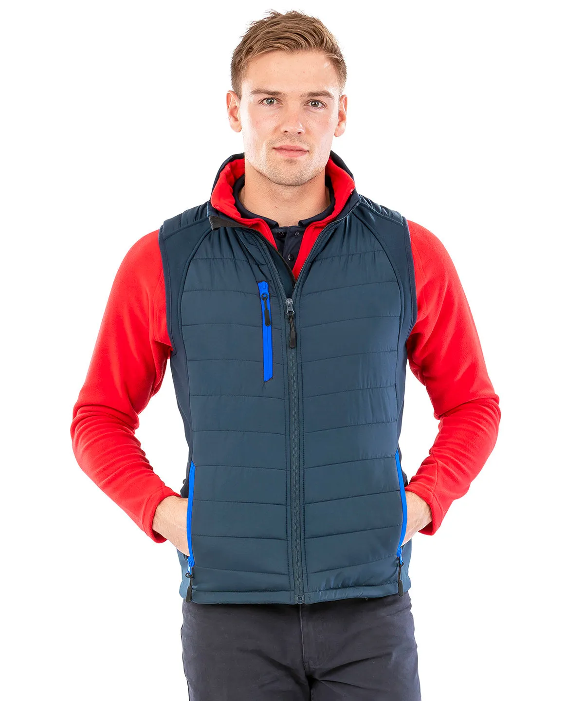 Black/Lime - compass padded softshell gilet