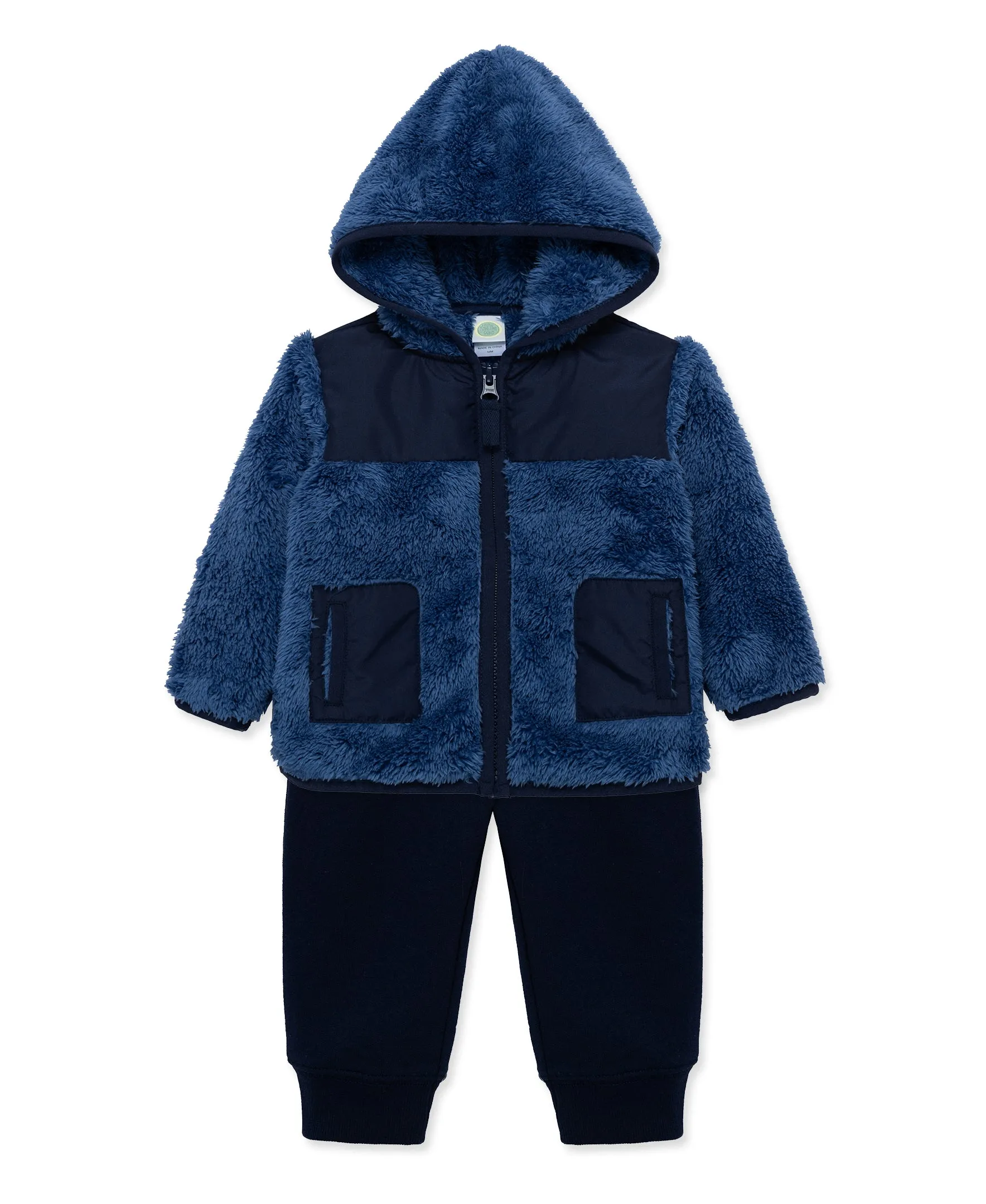 Blue Sherpa Jacket Set (2T-4T)