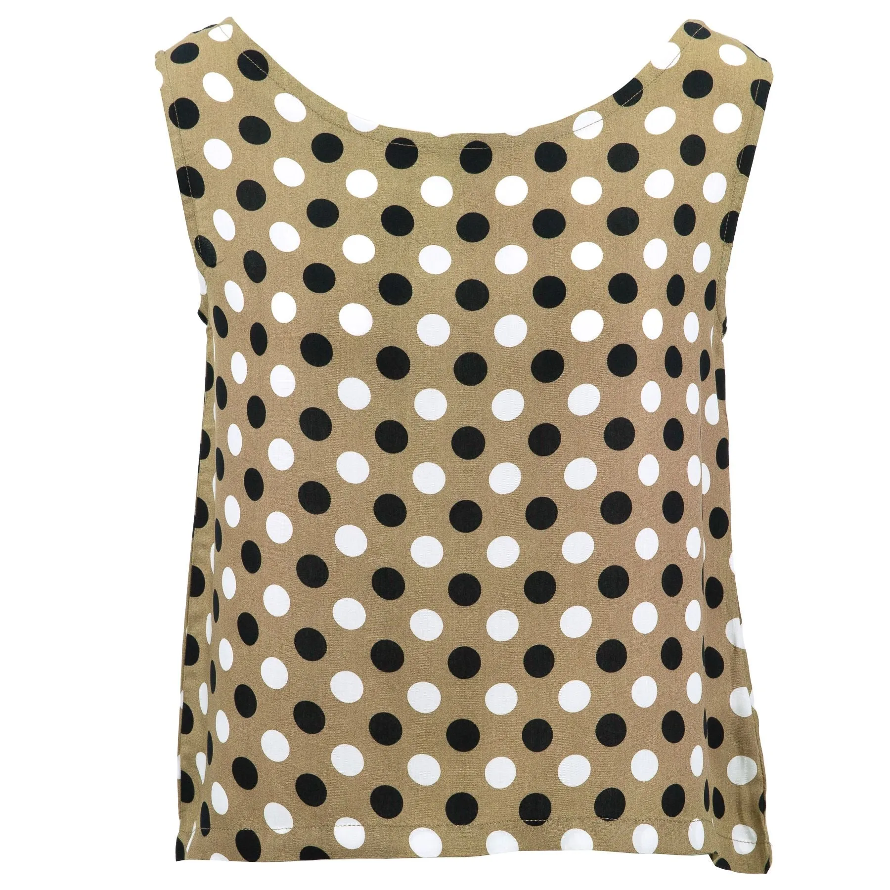 Box Top - Brown Polka