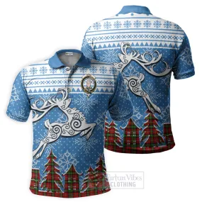 Boyd Clan Christmas Polo Shirt Celtic Reindeer Style