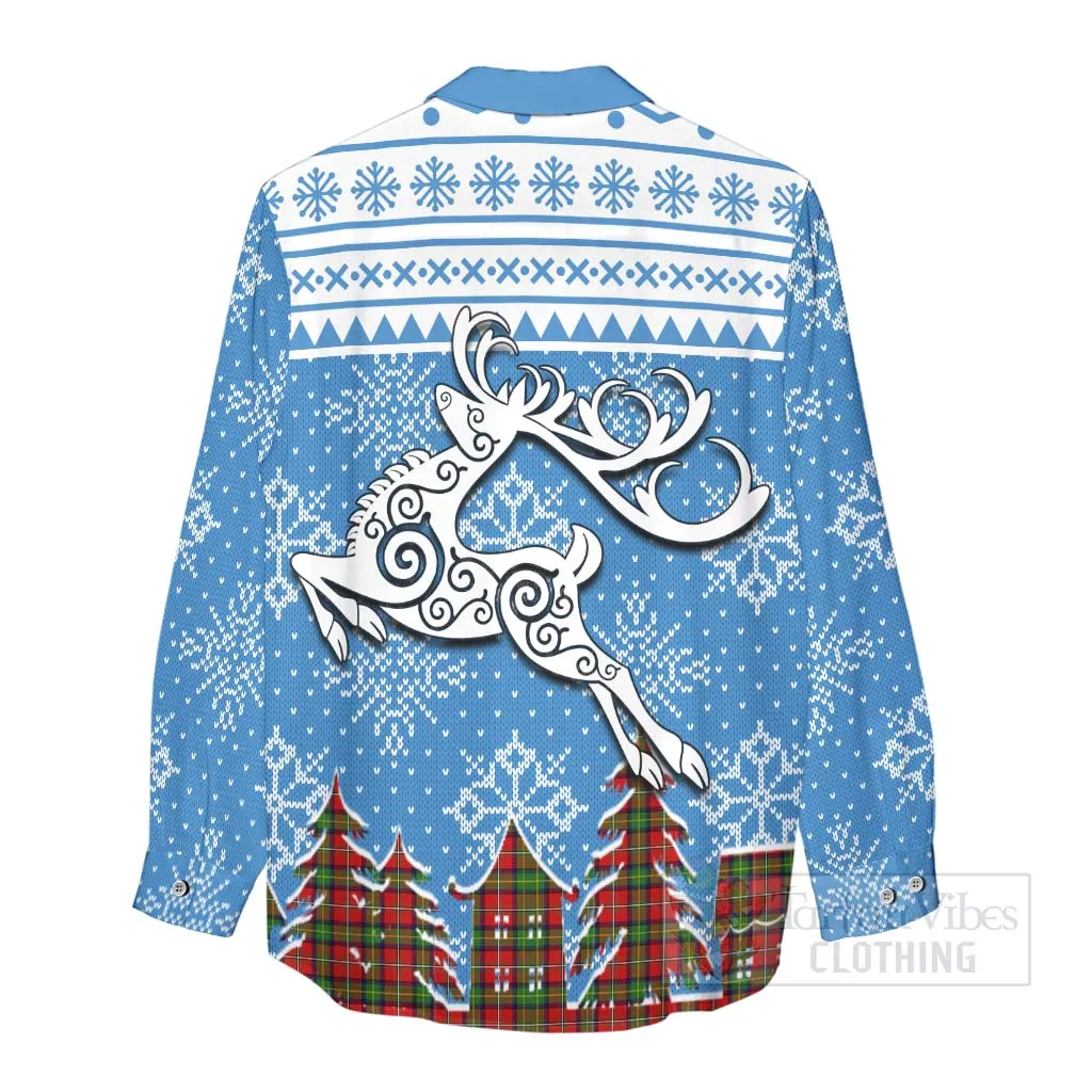 Boyd Clan Christmas Women's Casual Shirt Celtic Reindeer Style