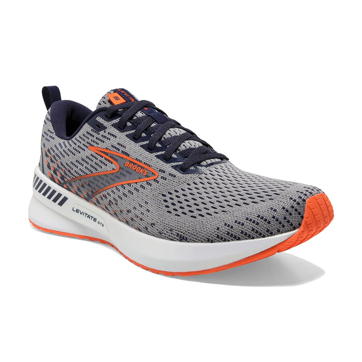 Brooks Levitate GTS 5 Mens | Grey/peacoat/flame