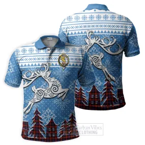 Brown (Broun) Clan Christmas Polo Shirt Celtic Reindeer Style