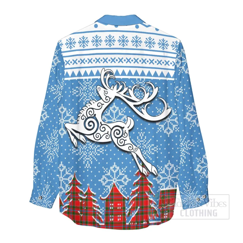 Butter Clan Christmas Women's Casual Shirt Celtic Reindeer Style