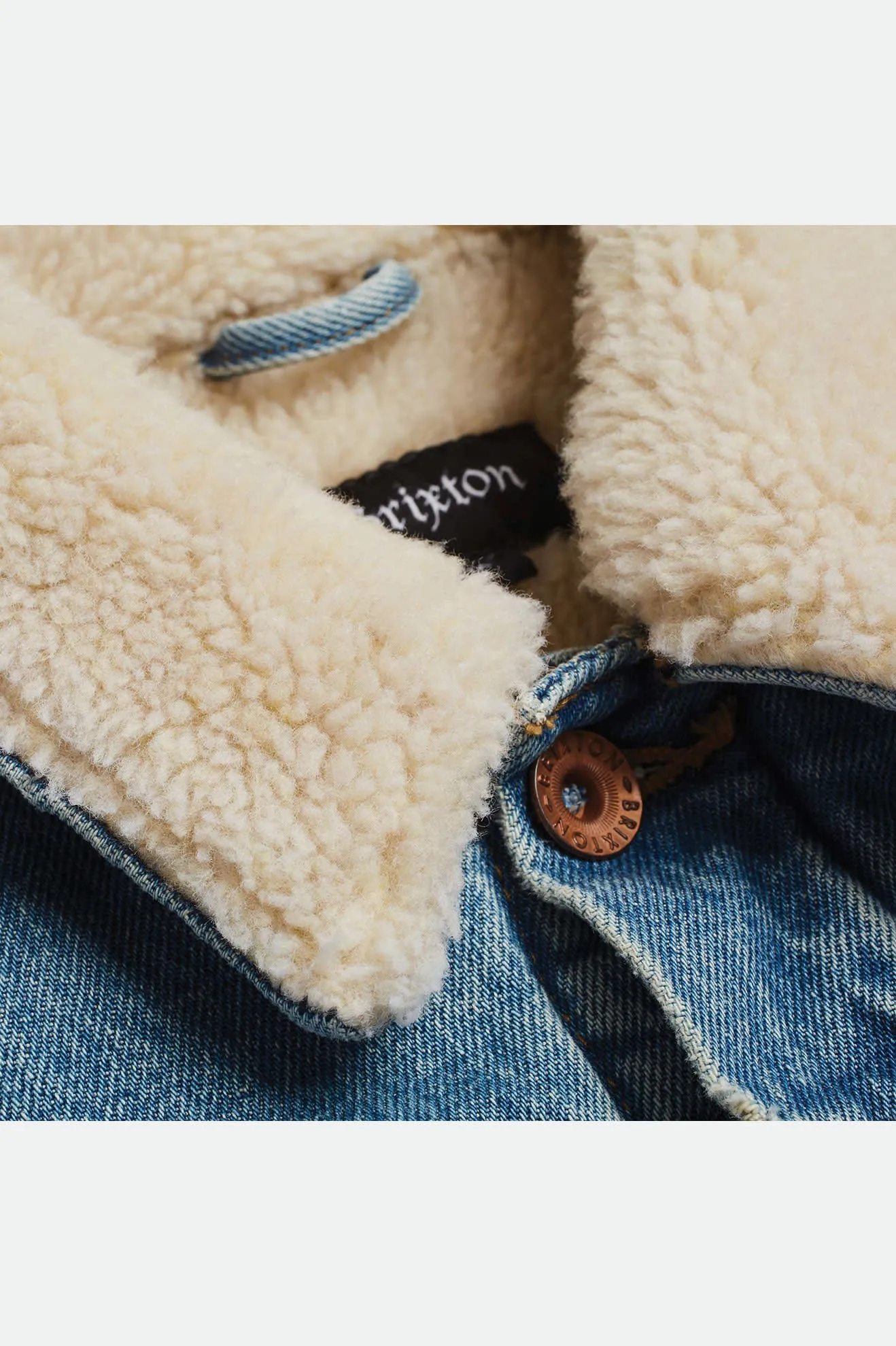 Cable Sherpa Denim Jacket - Faded Indigo