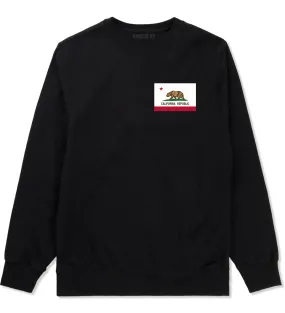 California State Flag CA Chest Mens Crewneck Sweatshirt