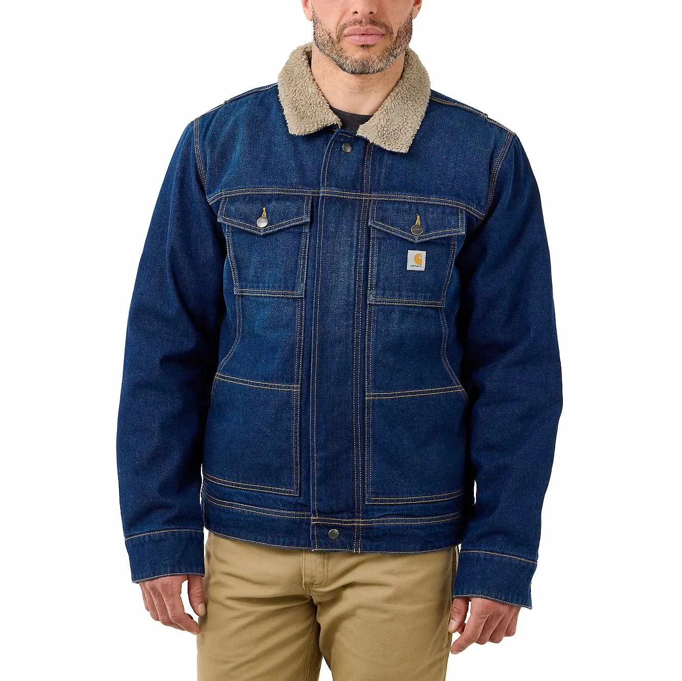 Carhartt Denim Sherpa Lined Herren Jeans Jacke Glacier 105478