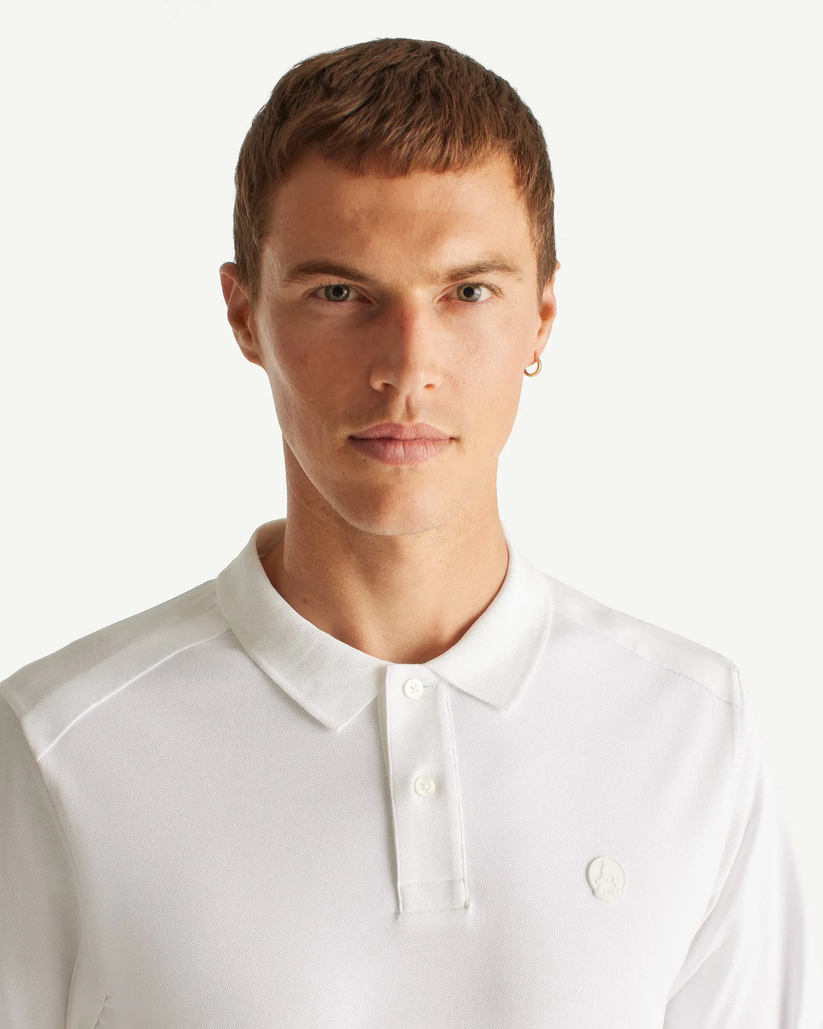 Carlos cotton long-sleeved polo shirt White