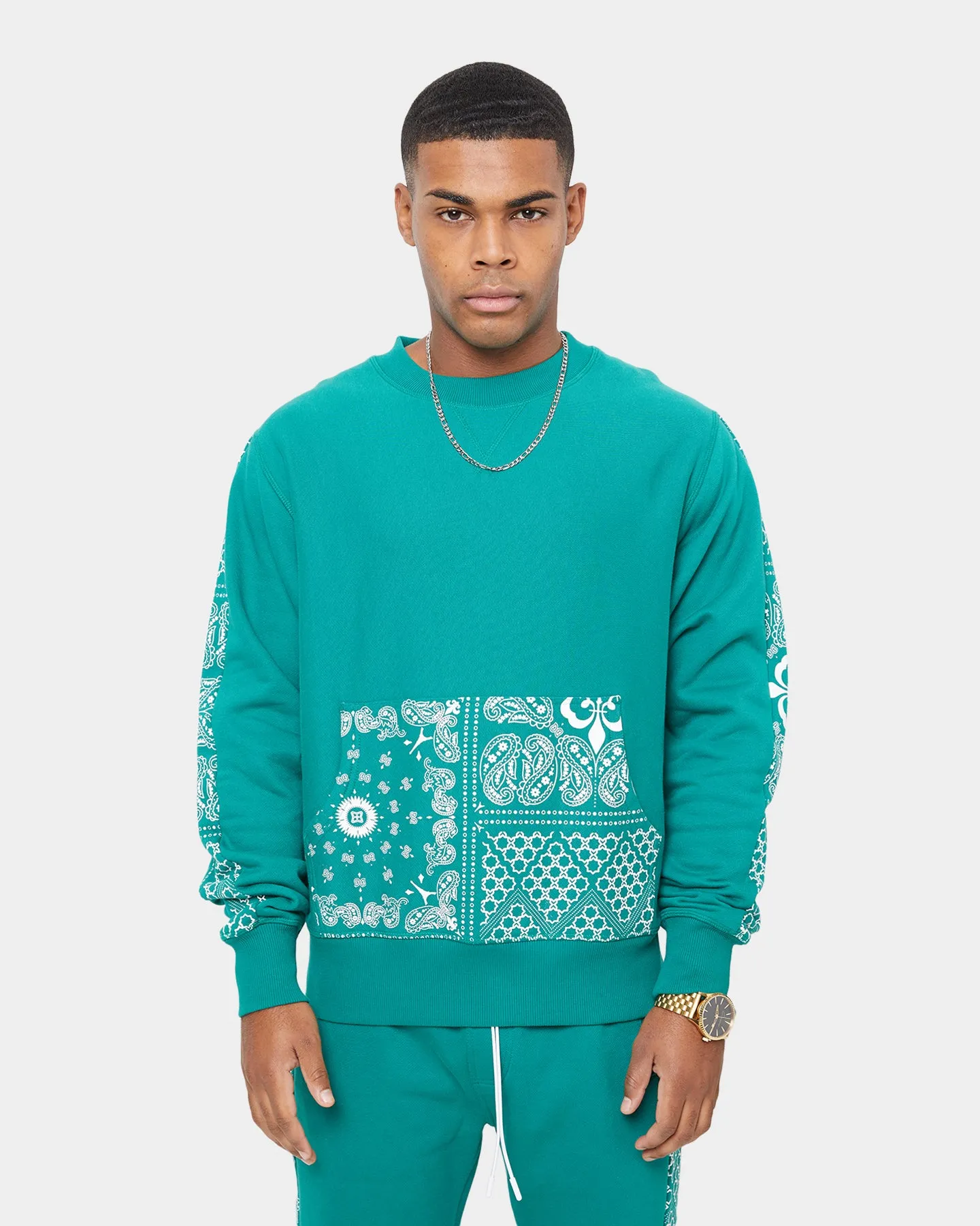 Carre Bandana Ultra Pocket Crewneck Deep Teal