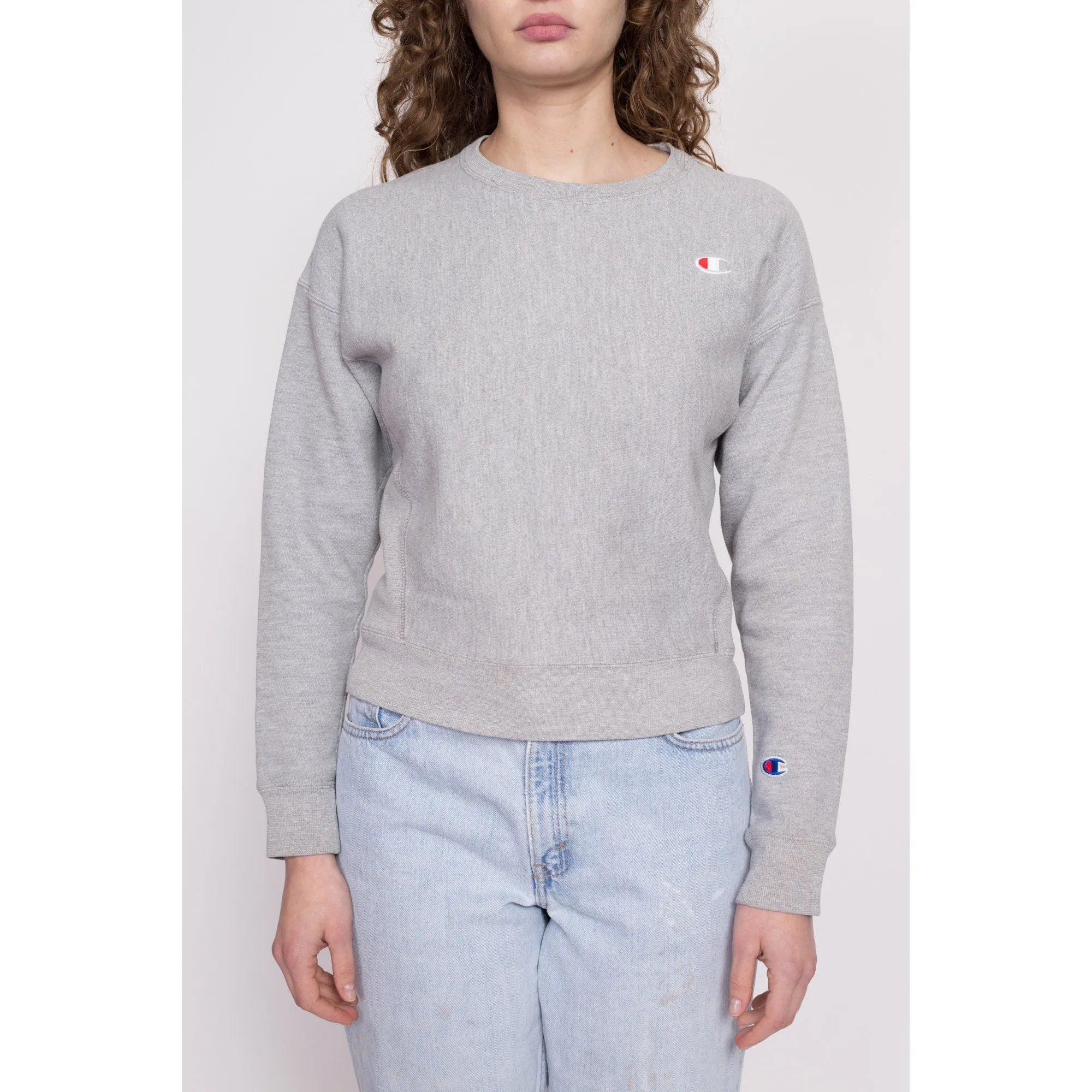 Champion Heather Grey Cropped Sweatshirt - Extra Small