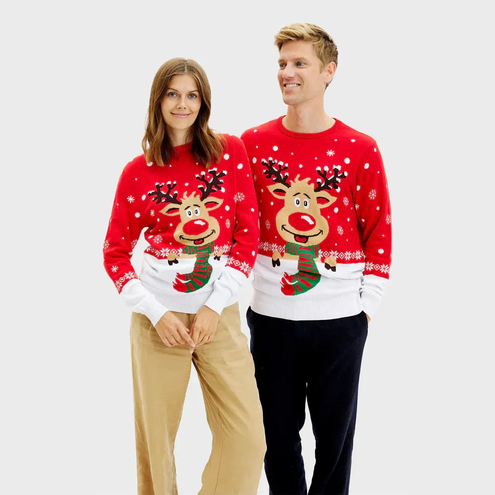 Cheerful Men's Sweater with Reindeer Design