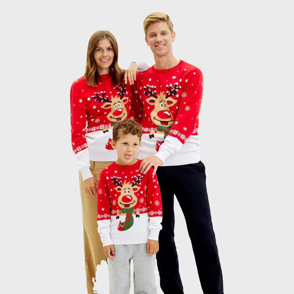 Cheerful Men's Sweater with Reindeer Design