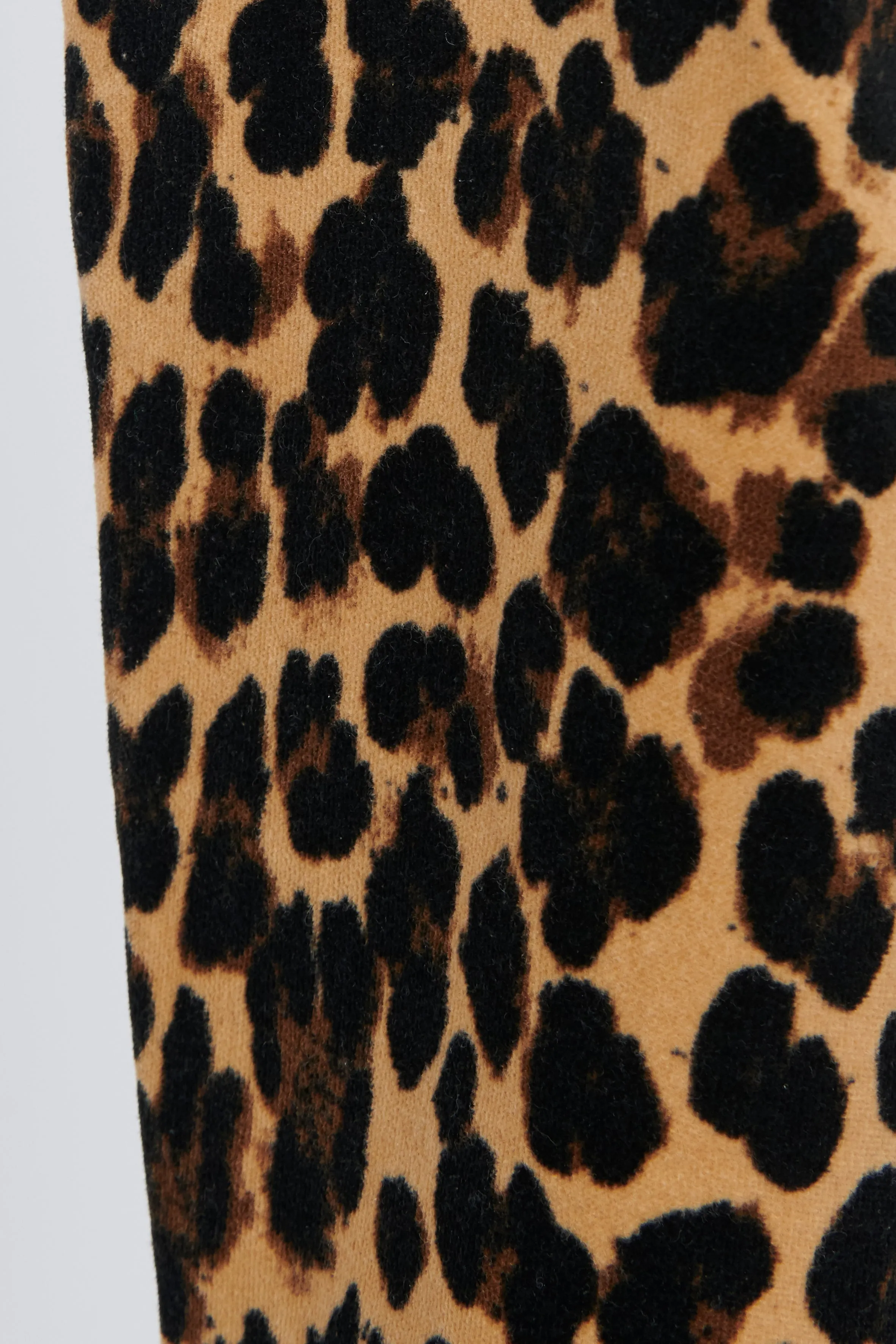 Cheetah Print Cropped Cotton Trousers