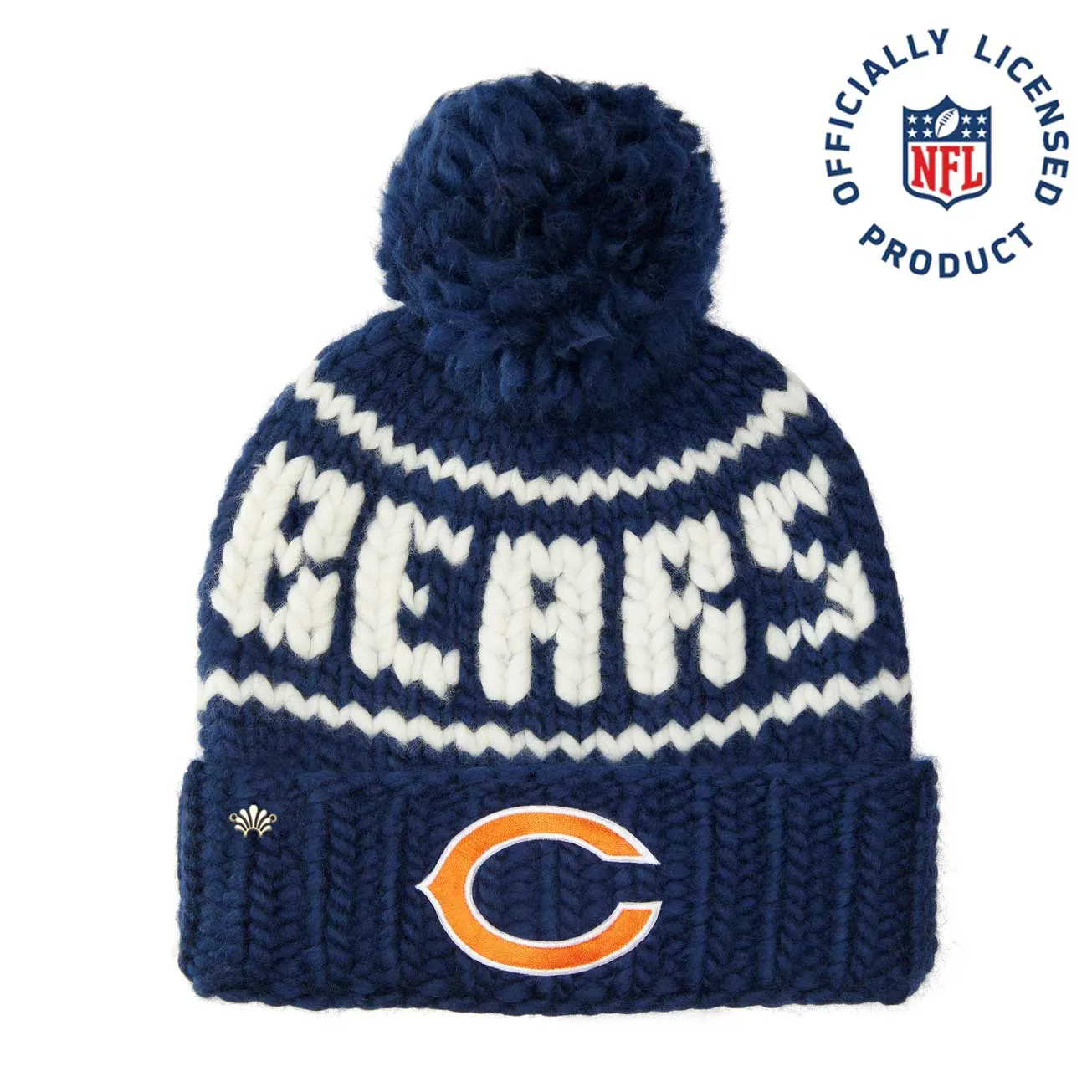 CHICAGO BEARS LELE SADOUGHI X NFL NAVY BEANIE YARN POM