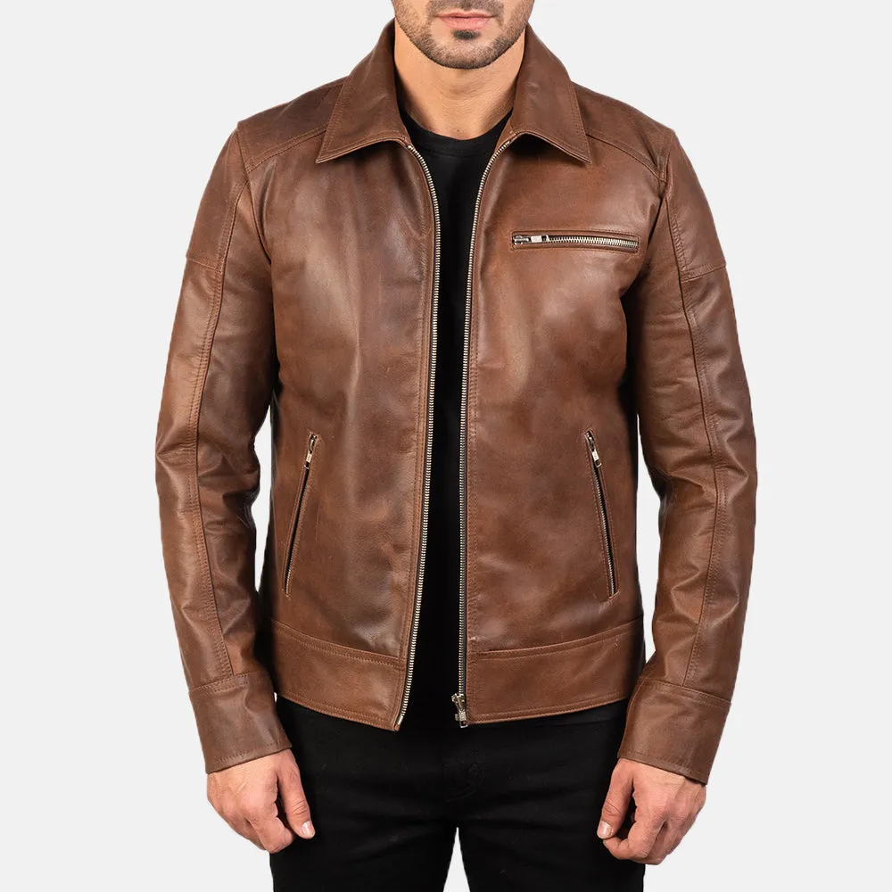 Choco Brown Leather Jacket