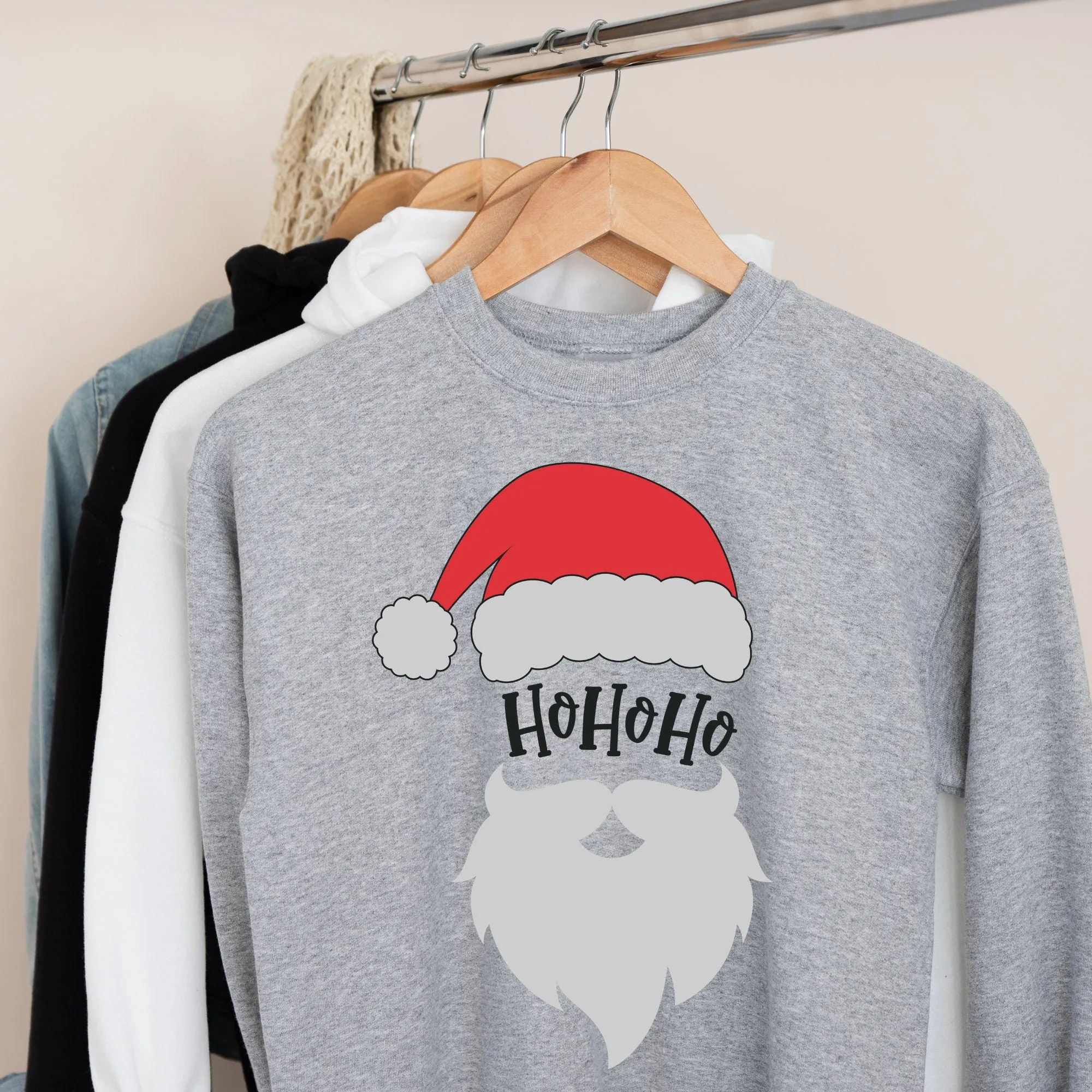 Christmas Sweatshirt |  ho ho santa  Sweatshirt | Minimalist Christmas Jumper | xmas  Sweatshirt | Santa Sweatshirt |  ,Gift For Christmas