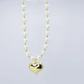 Chunky Puffy Heart Necklace O32